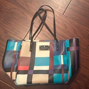 Kate Spade Perry Street Multicolor Plaid Tote